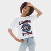 AUBURN TIGERS RETRO PLAY BOXY FIT CROPPED TEE