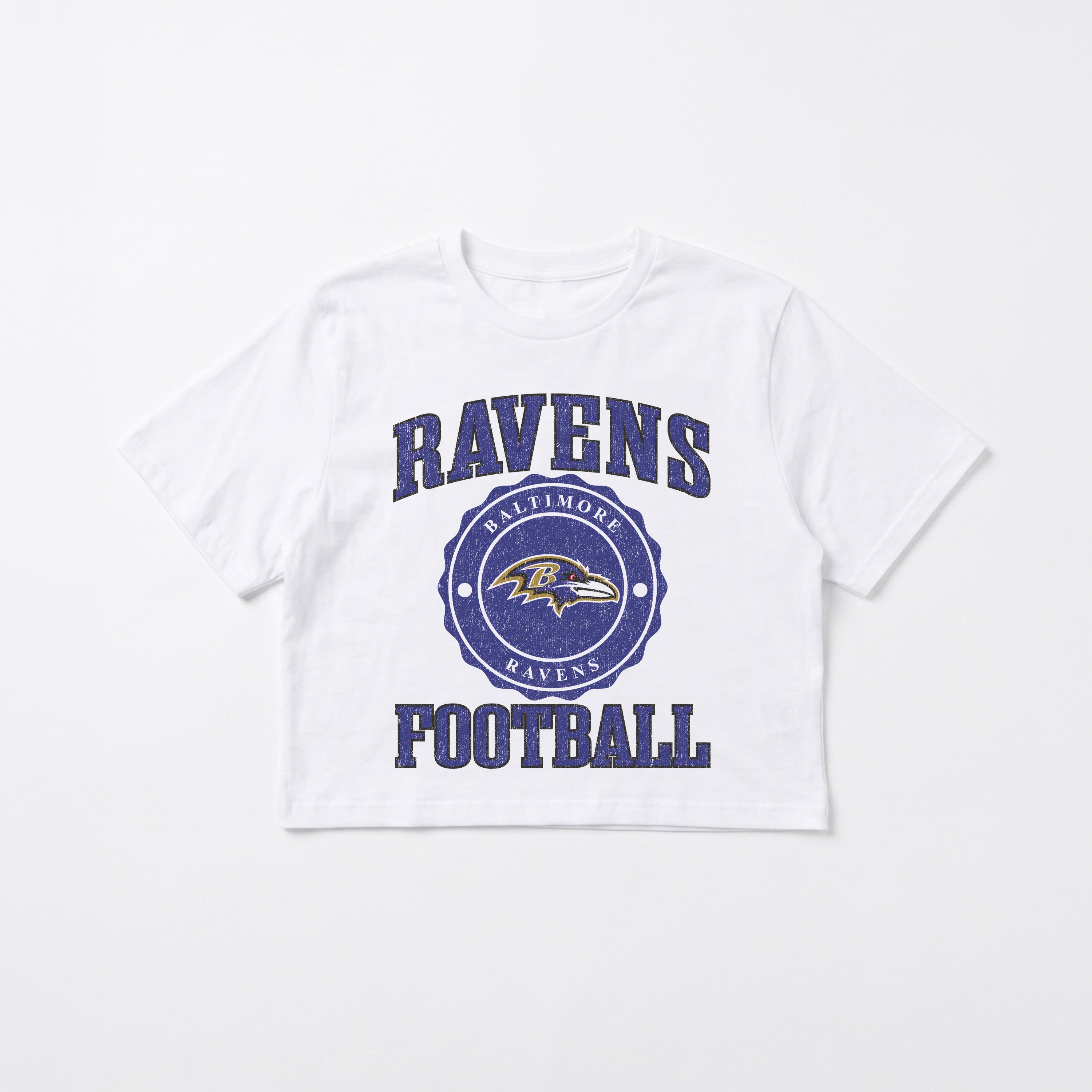 BALTIMORE RAVENS RETRO PLAY BOXY FIT CROPPED TEE