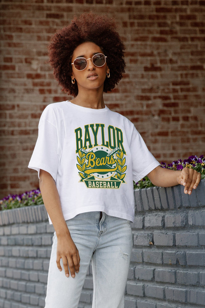 BAYLOR BEARS BASES LOADED BOXY FIT WOMEN'S CROP TEE