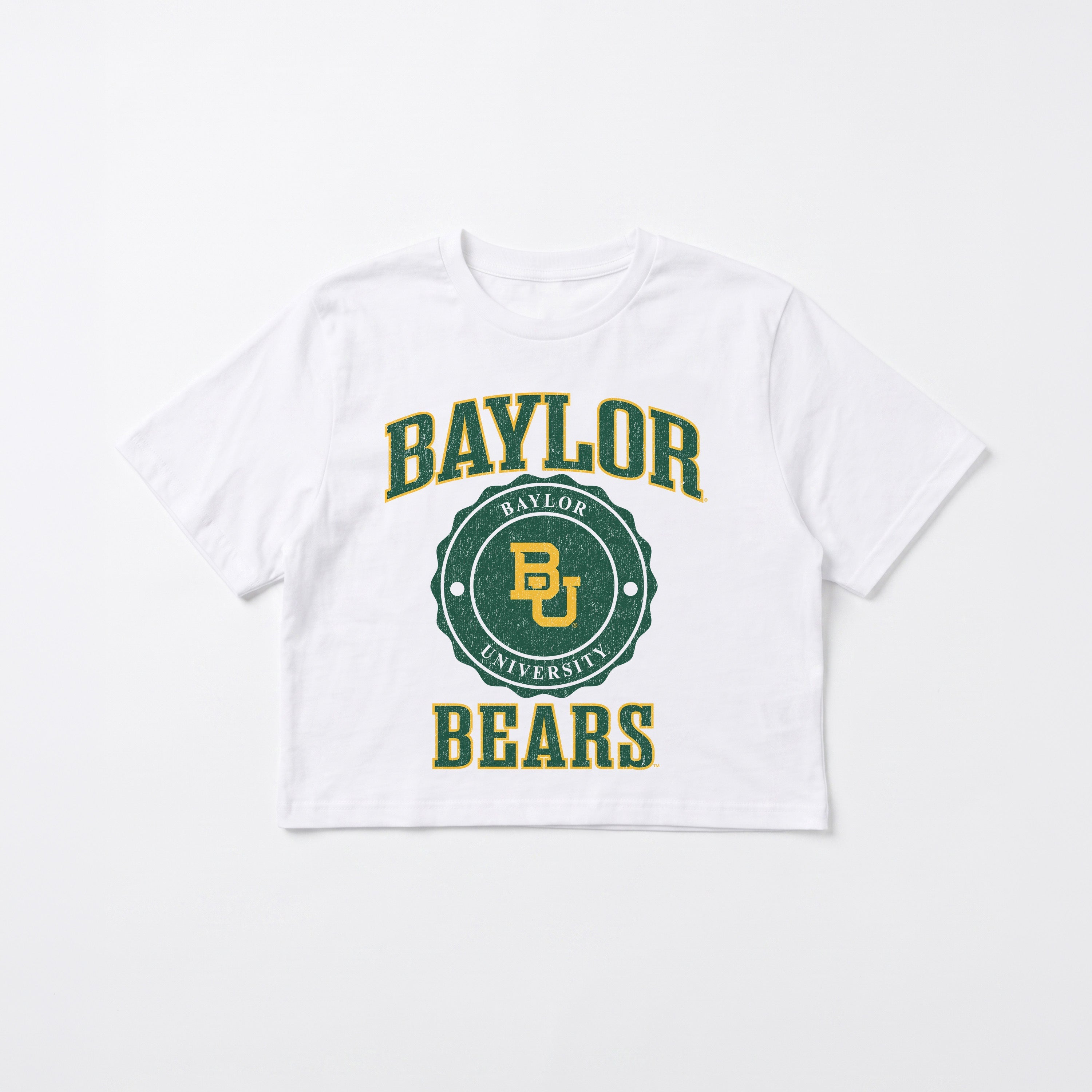 BAYLOR BEARS RETRO PLAY BOXY FIT CROPPED TEE