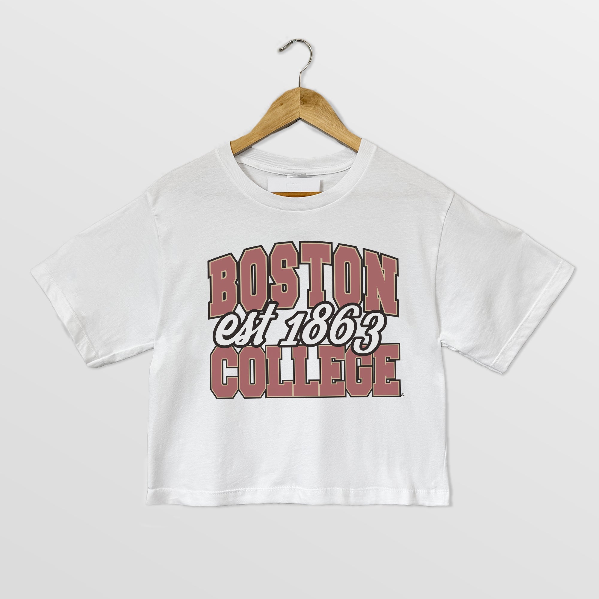 BOSTON COLLEGE EAGLES DEEP ROOTS BOXY FIT WOMEN'S CROPPED TEE