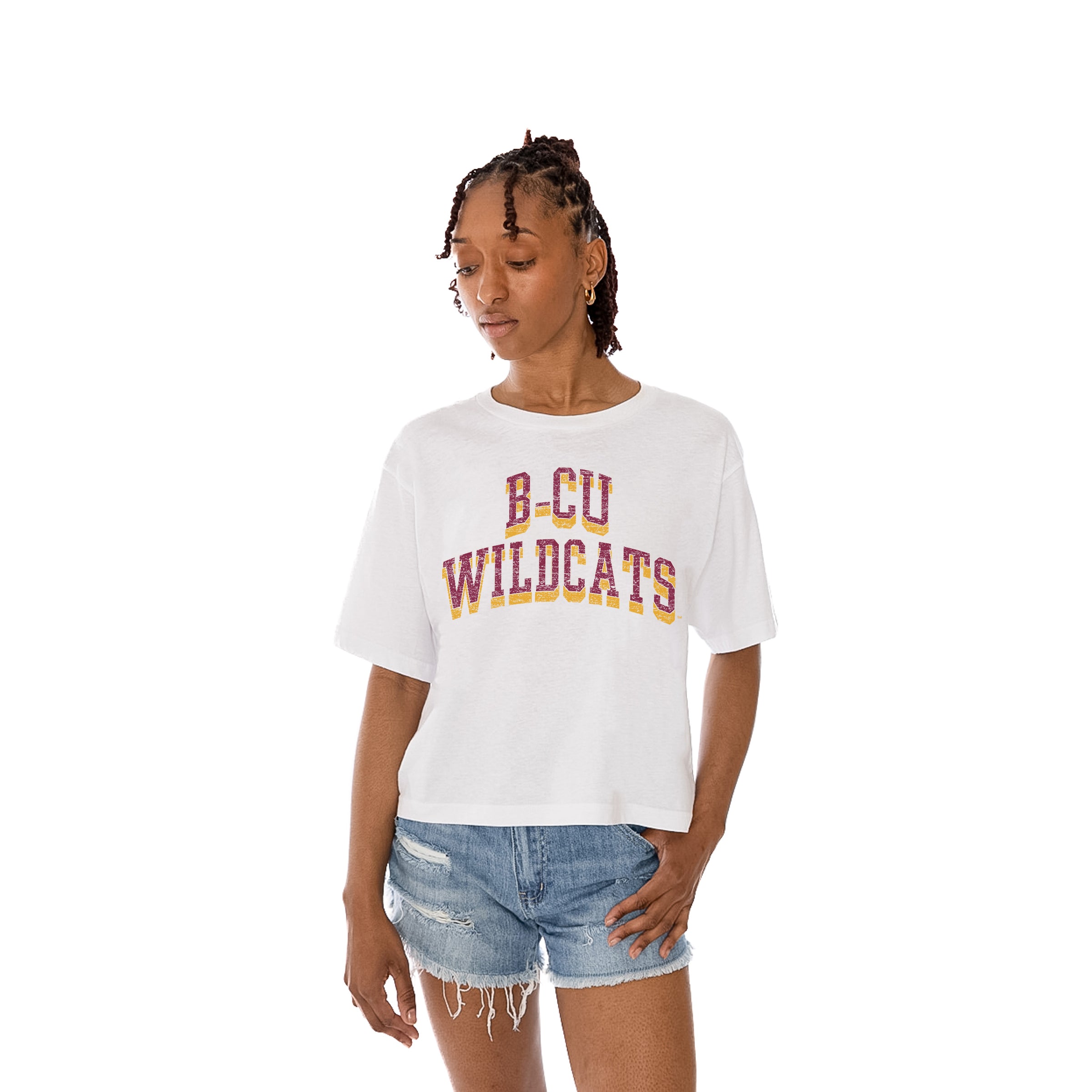 BETHUNE-COOKMAN WILDCATS Claim To Fame Boxy-Fit Crop Tee