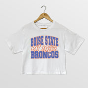 BOISE STATE BRONCOS DEEP ROOTS BOXY FIT WOMEN'S CROPPED TEE