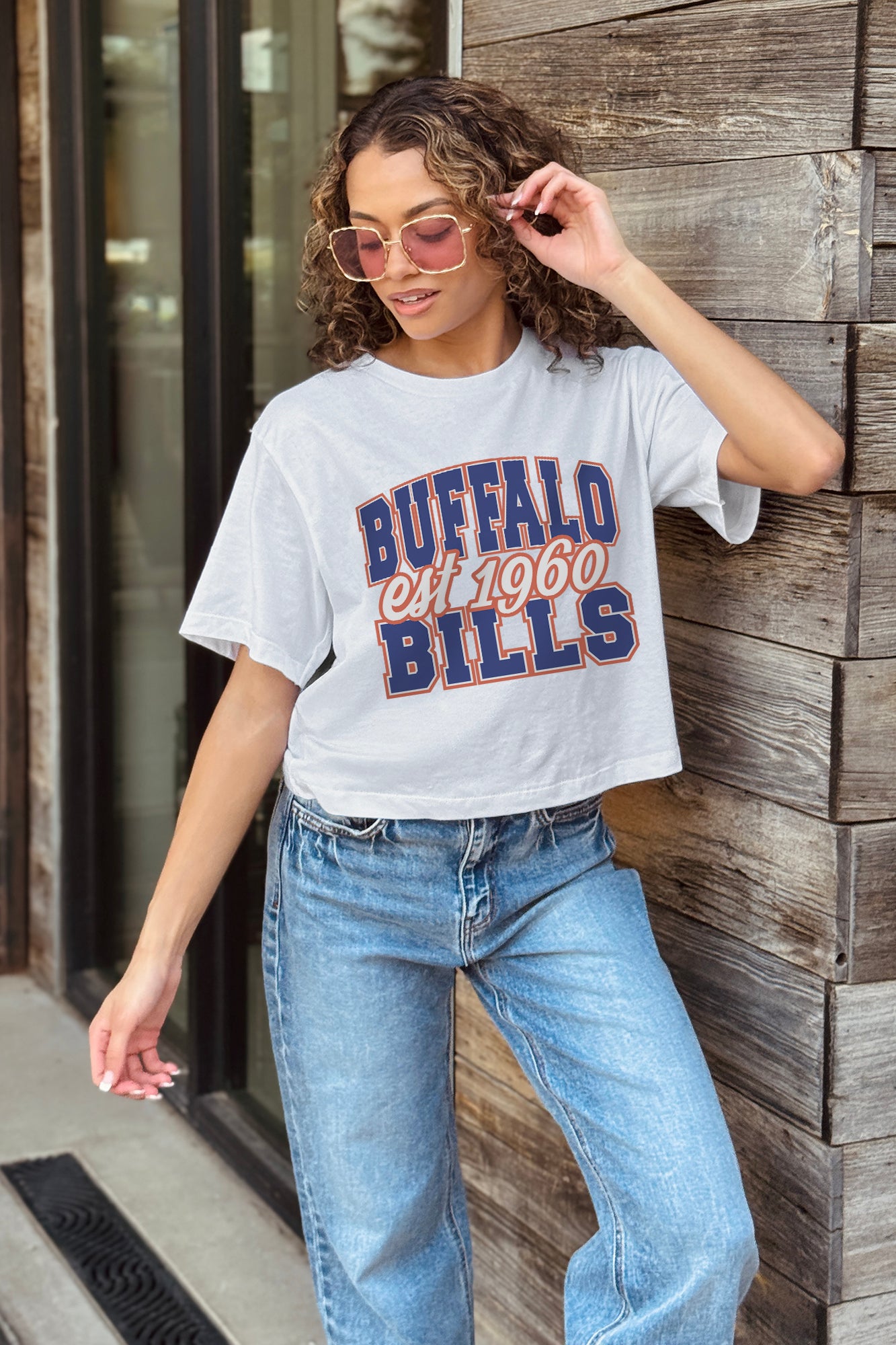 BUFFALO BILLS DEEP ROOTS BOXY FIT CROPPED TEE