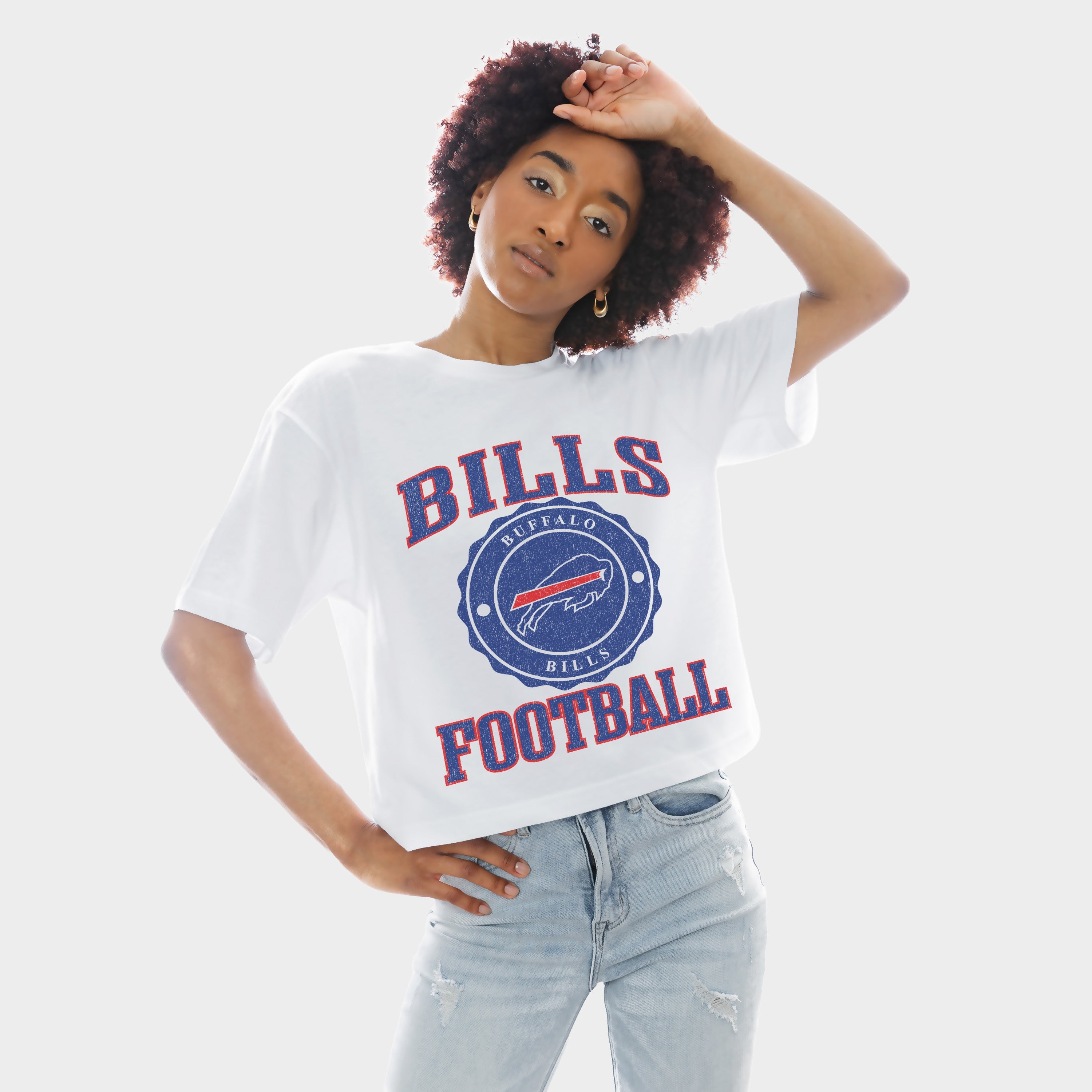 BUFFALO BILLS RETRO PLAY BOXY FIT CROPPED TEE