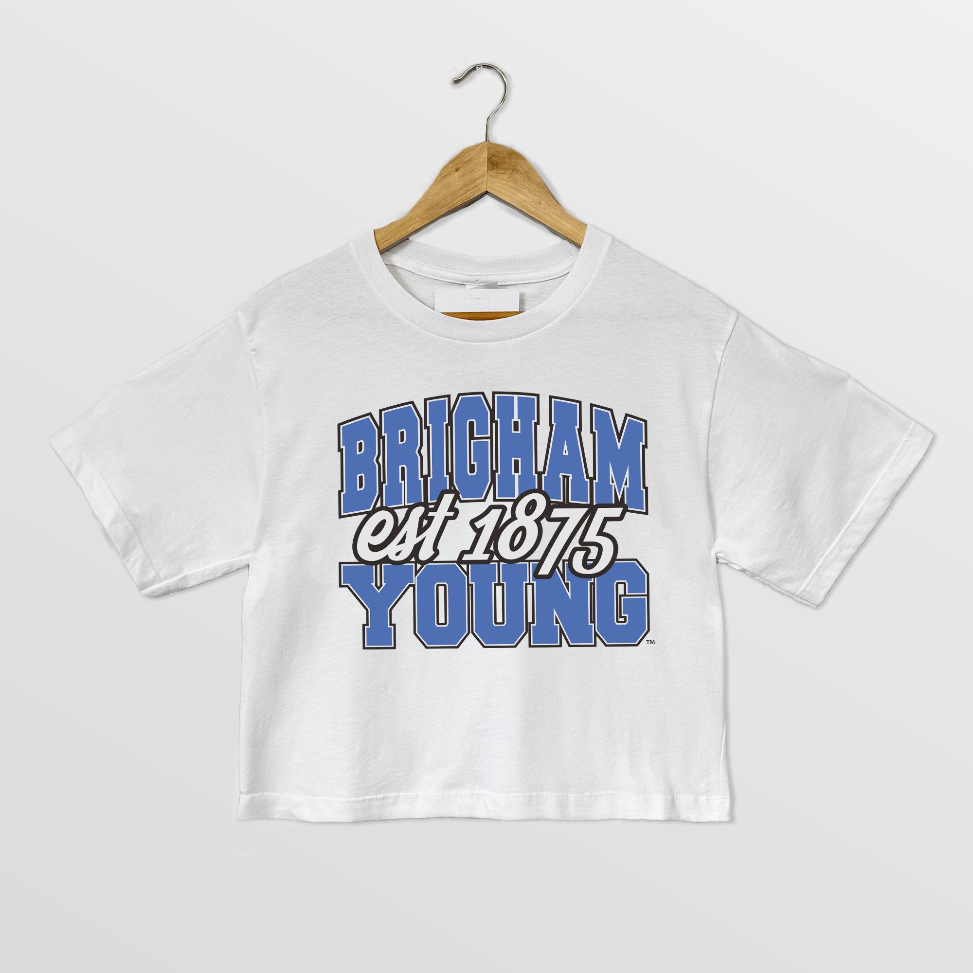 BYU COUGARS DEEP ROOTS BOXY FIT WOMEN'S CROPPED TEE