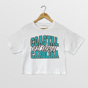 COASTAL CAROLINA CHANTICLEERS DEEP ROOTS BOXY FIT WOMEN'S CROPPED TEE