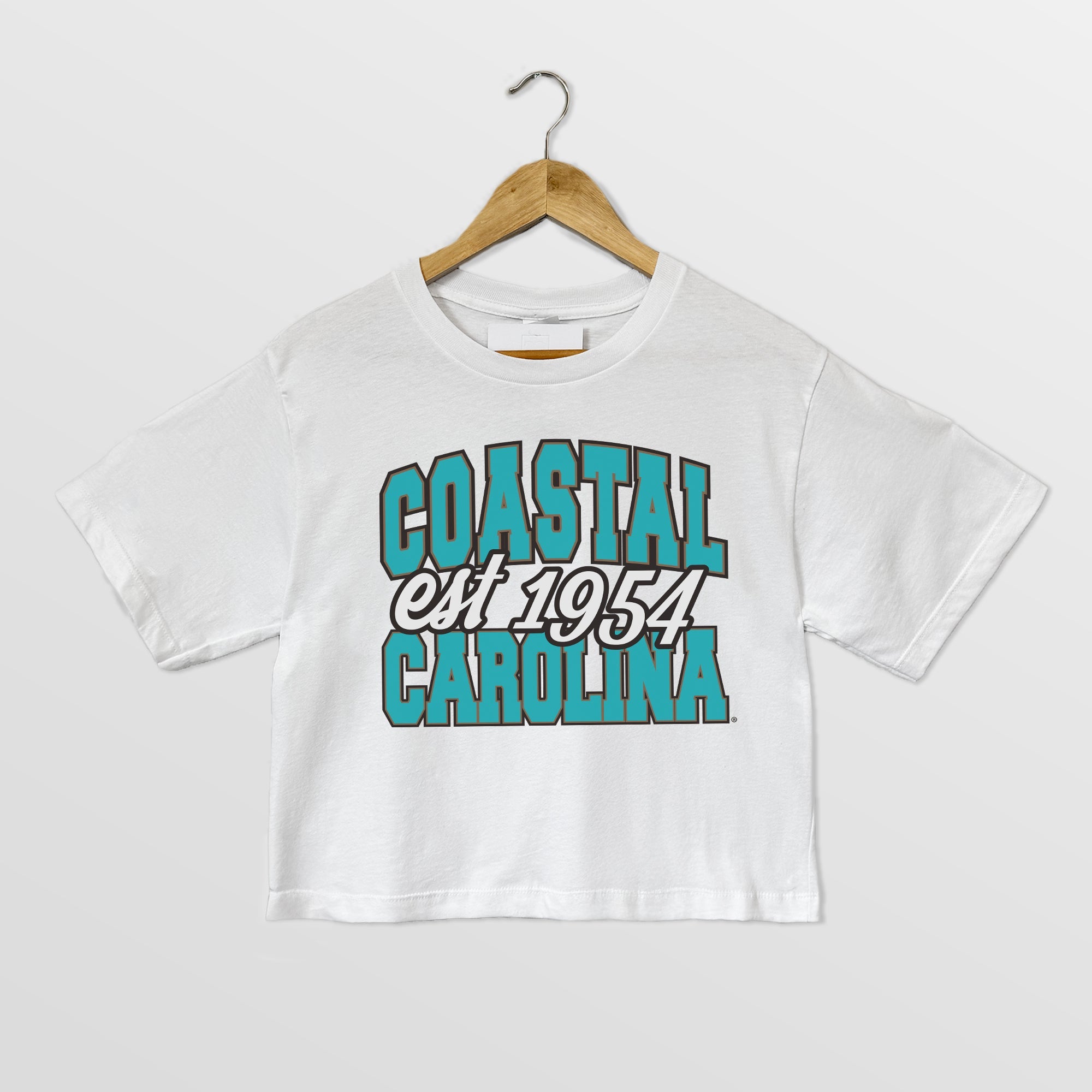 COASTAL CAROLINA CHANTICLEERS DEEP ROOTS BOXY FIT WOMEN'S CROPPED TEE