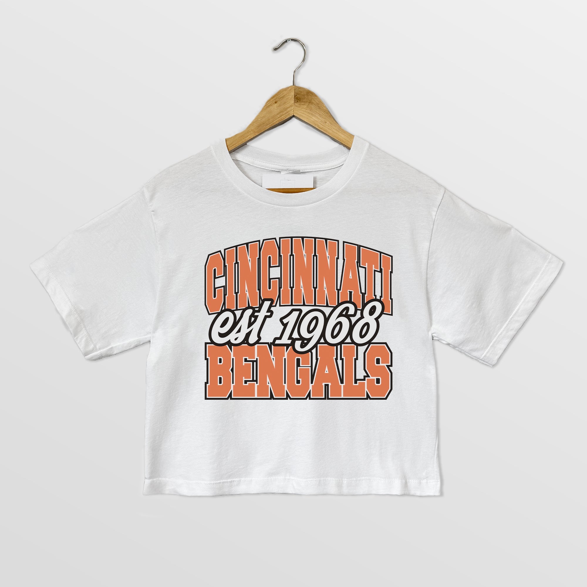 CINCINNATI BENGALS DEEP ROOTS BOXY FIT CROPPED TEE