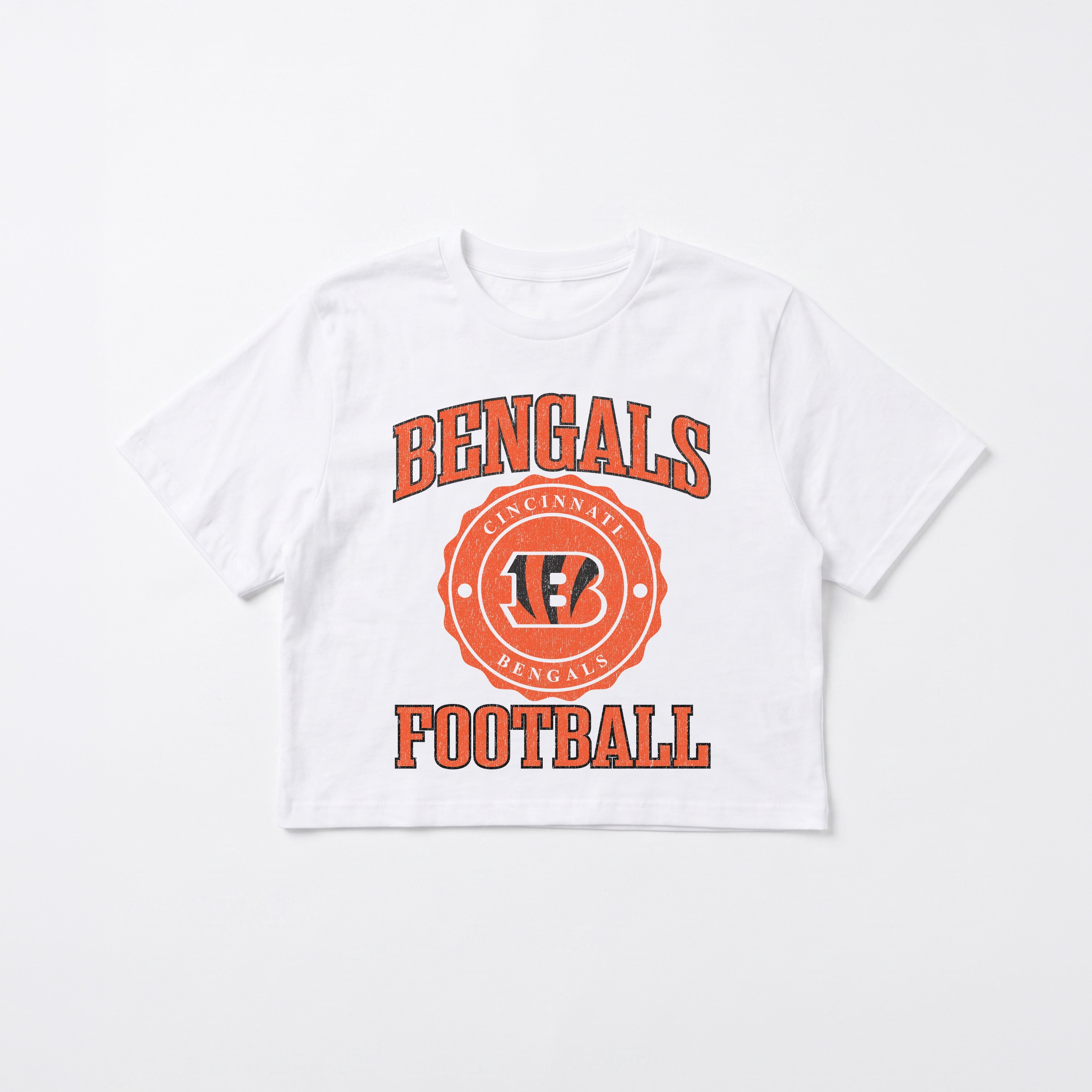 CINCINNATI BENGALS RETRO PLAY BOXY FIT CROPPED TEE