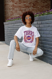 CLEMSON TIGERS BASES LOADED BOXY FIT WOMEN'S CROP TEE