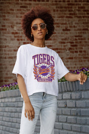 CLEMSON TIGERS BASES LOADED BOXY FIT WOMEN'S CROP TEE
