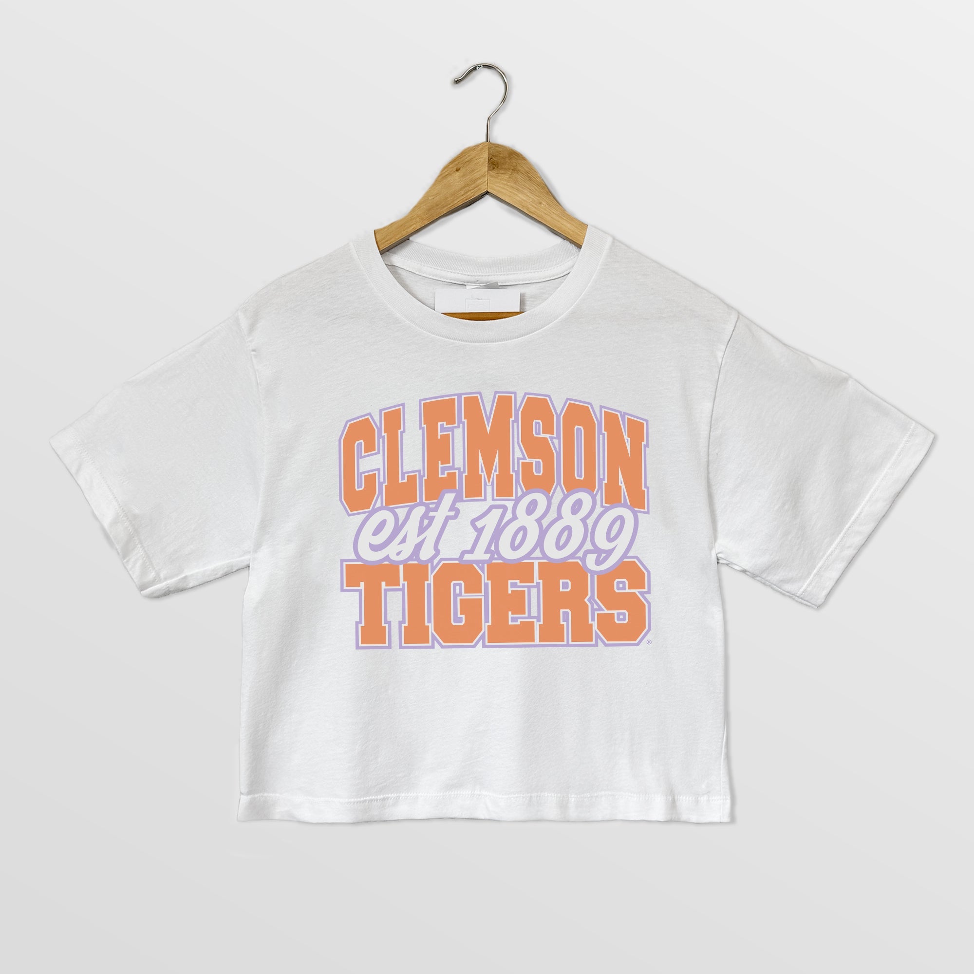 CLEMSON TIGERS DEEP ROOTS BOXY FIT WOMEN'S CROPPED TEE