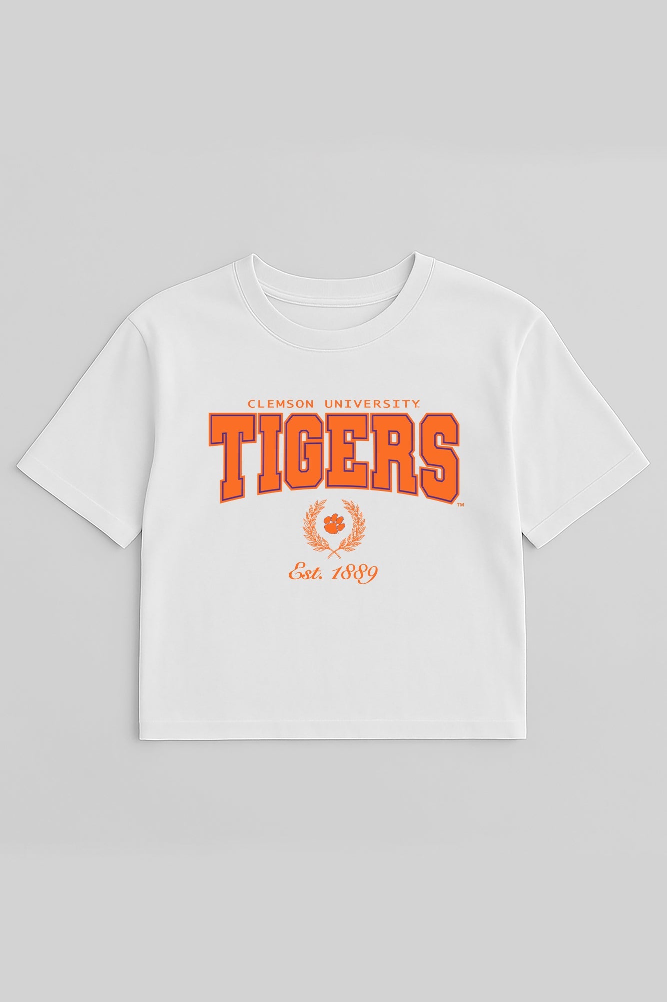 CLEMSON TIGERS EASY WIN BOXY FIT CROP TEE