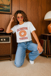 CLEMSON TIGERS RETRO PLAY BOXY FIT CROPPED TEE