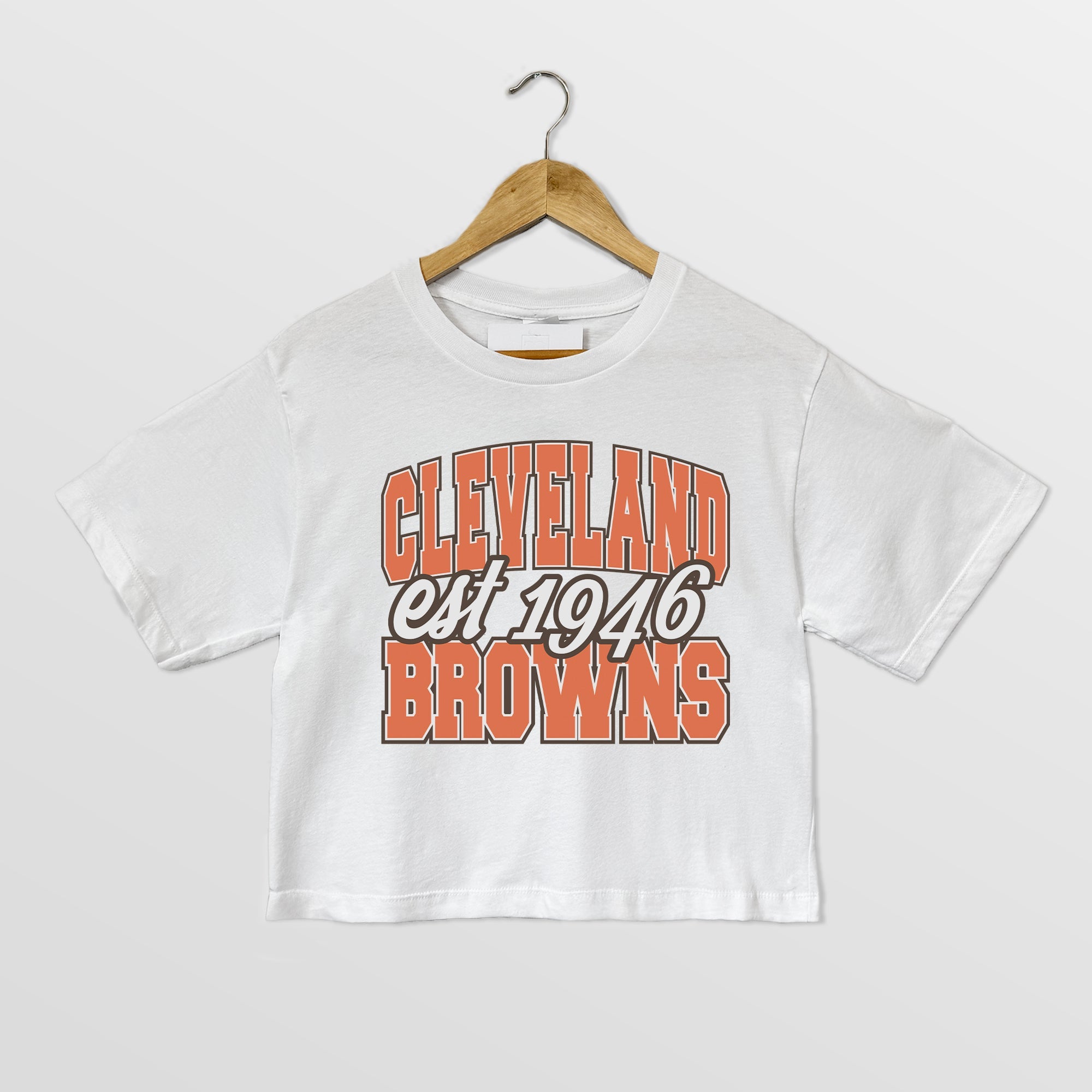 CLEVELAND BROWNS DEEP ROOTS BOXY FIT CROPPED TEE