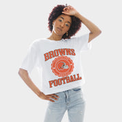 CLEVELAND BROWNS RETRO PLAY BOXY FIT CROPPED TEE