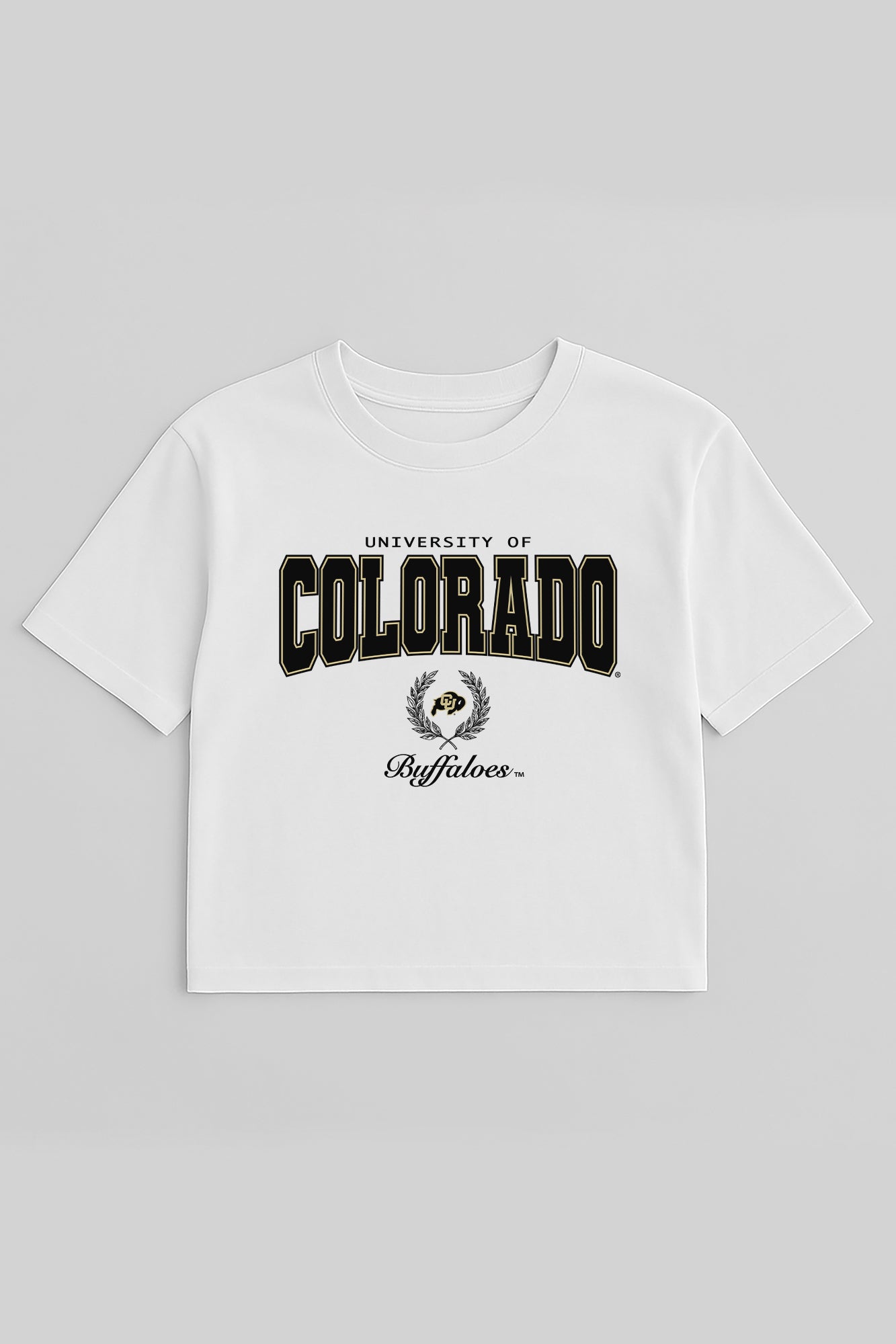 COLORADO BUFFALOES EASY WIN BOXY FIT CROP TEE