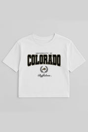 COLORADO BUFFALOES EASY WIN BOXY FIT CROP TEE