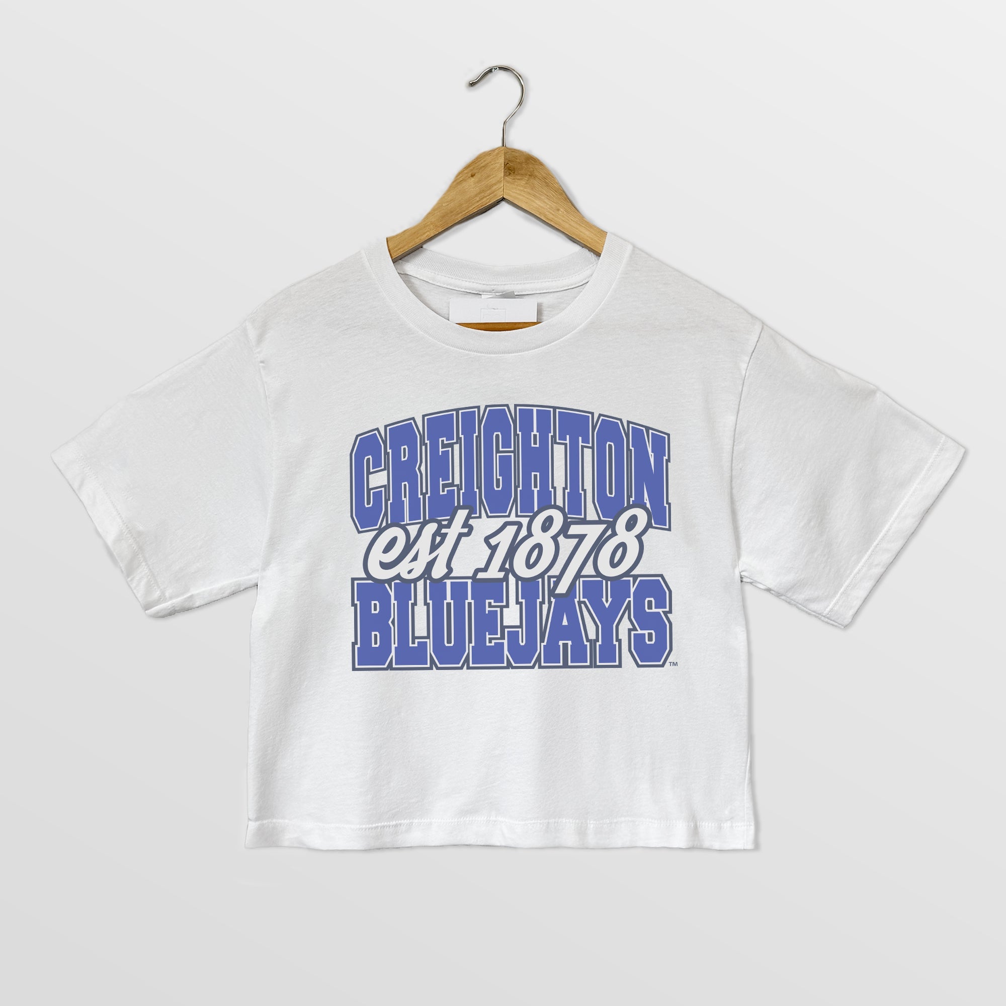CREIGHTON BLUEJAYS DEEP ROOTS BOXY FIT WOMEN'S CROPPED TEE