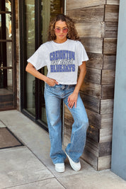 CREIGHTON BLUEJAYS DEEP ROOTS BOXY FIT WOMEN'S CROPPED TEE