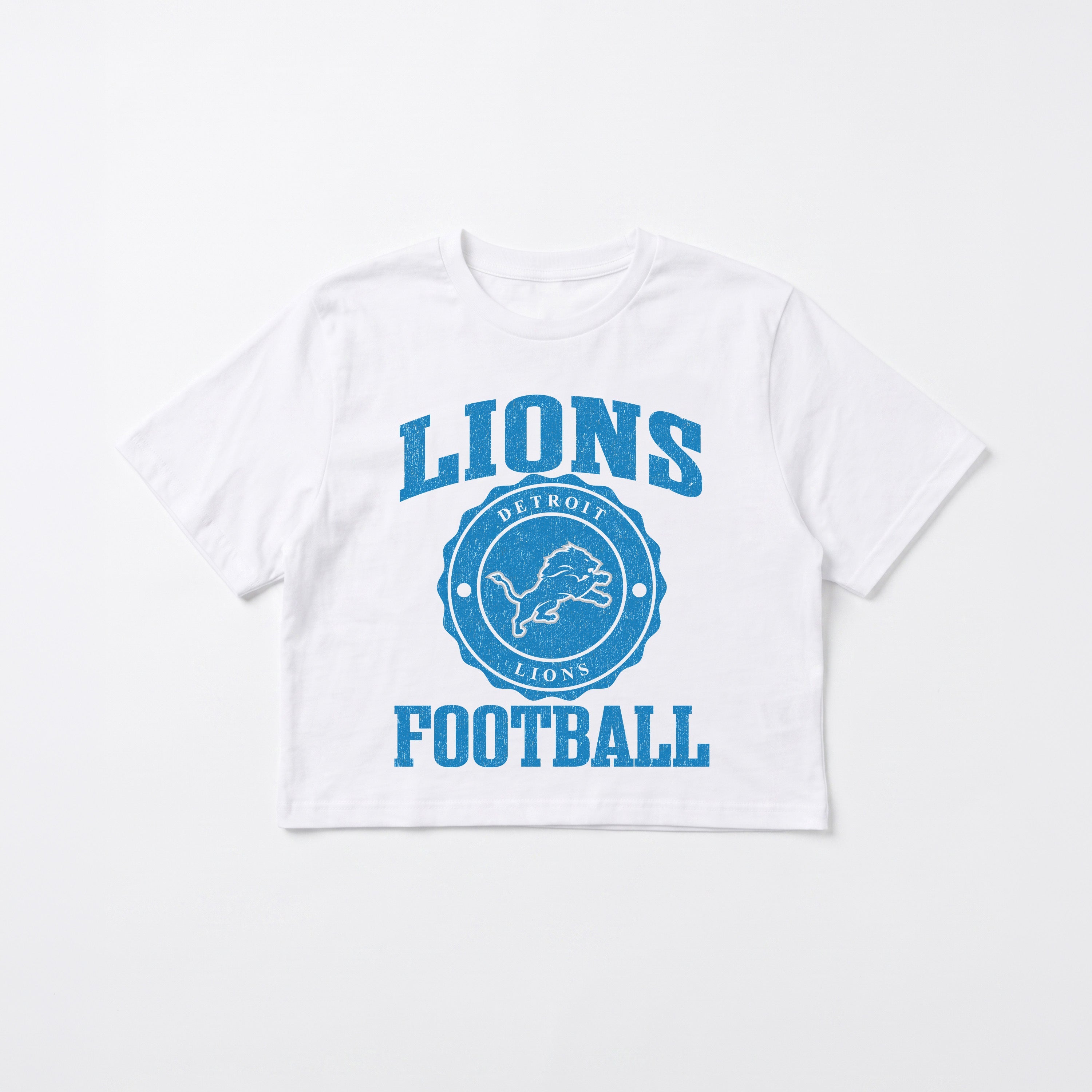 DETROIT LIONS RETRO PLAY BOXY FIT CROPPED TEE