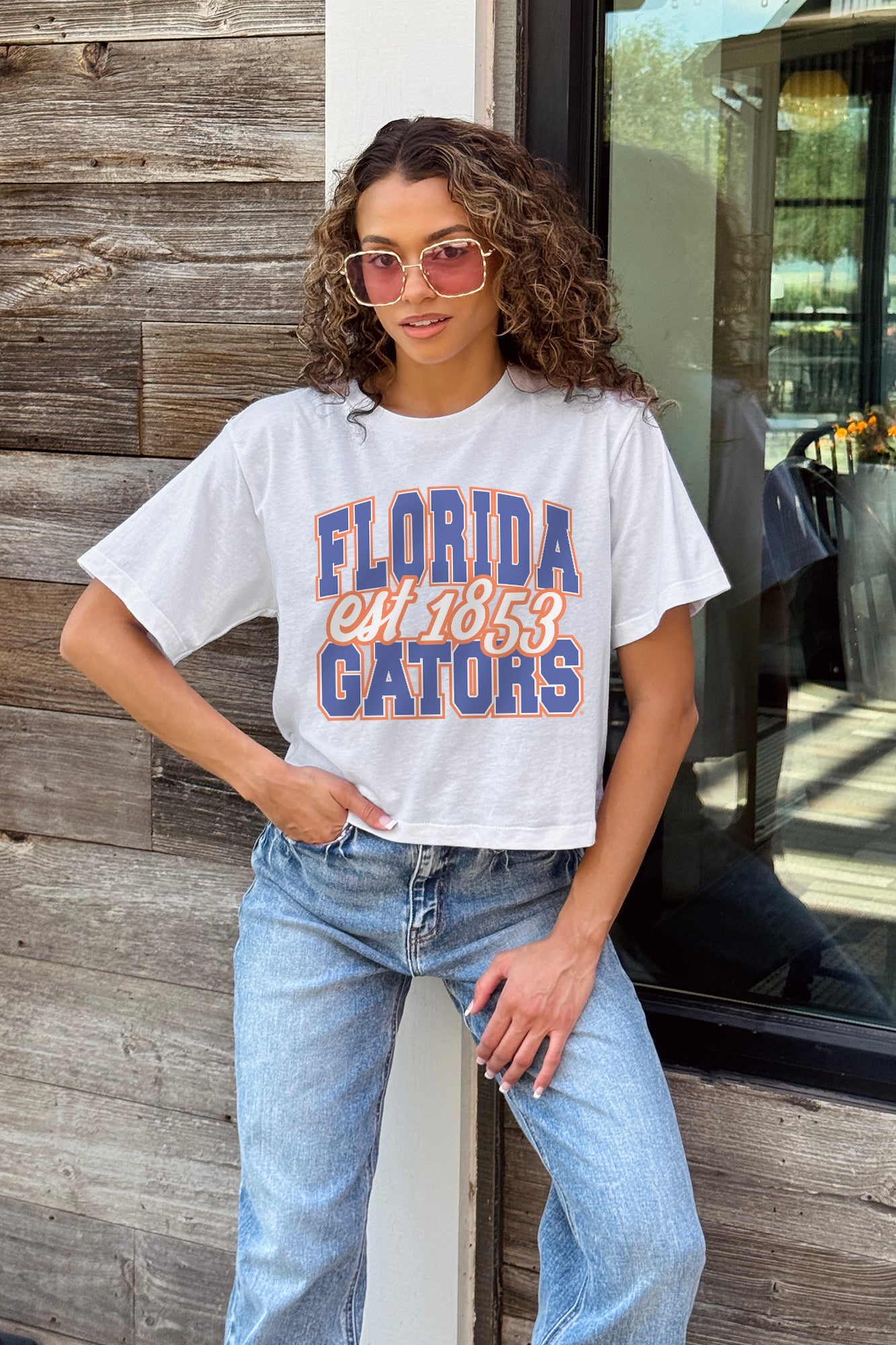 FLORIDA GATORS DEEP ROOTS BOXY FIT WOMEN'S CROPPED TEE