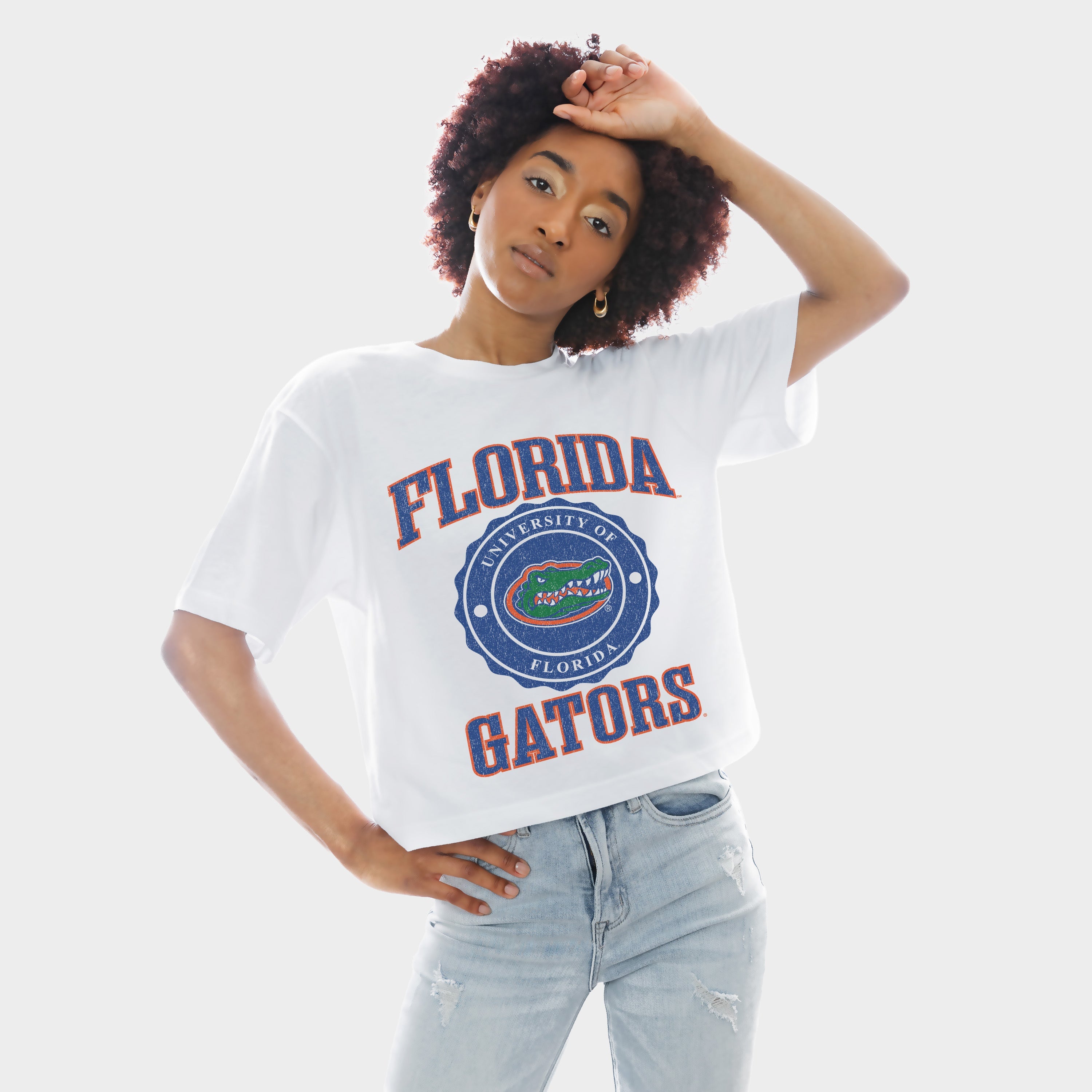 FLORIDA GATORS RETRO PLAY BOXY FIT CROPPED TEE