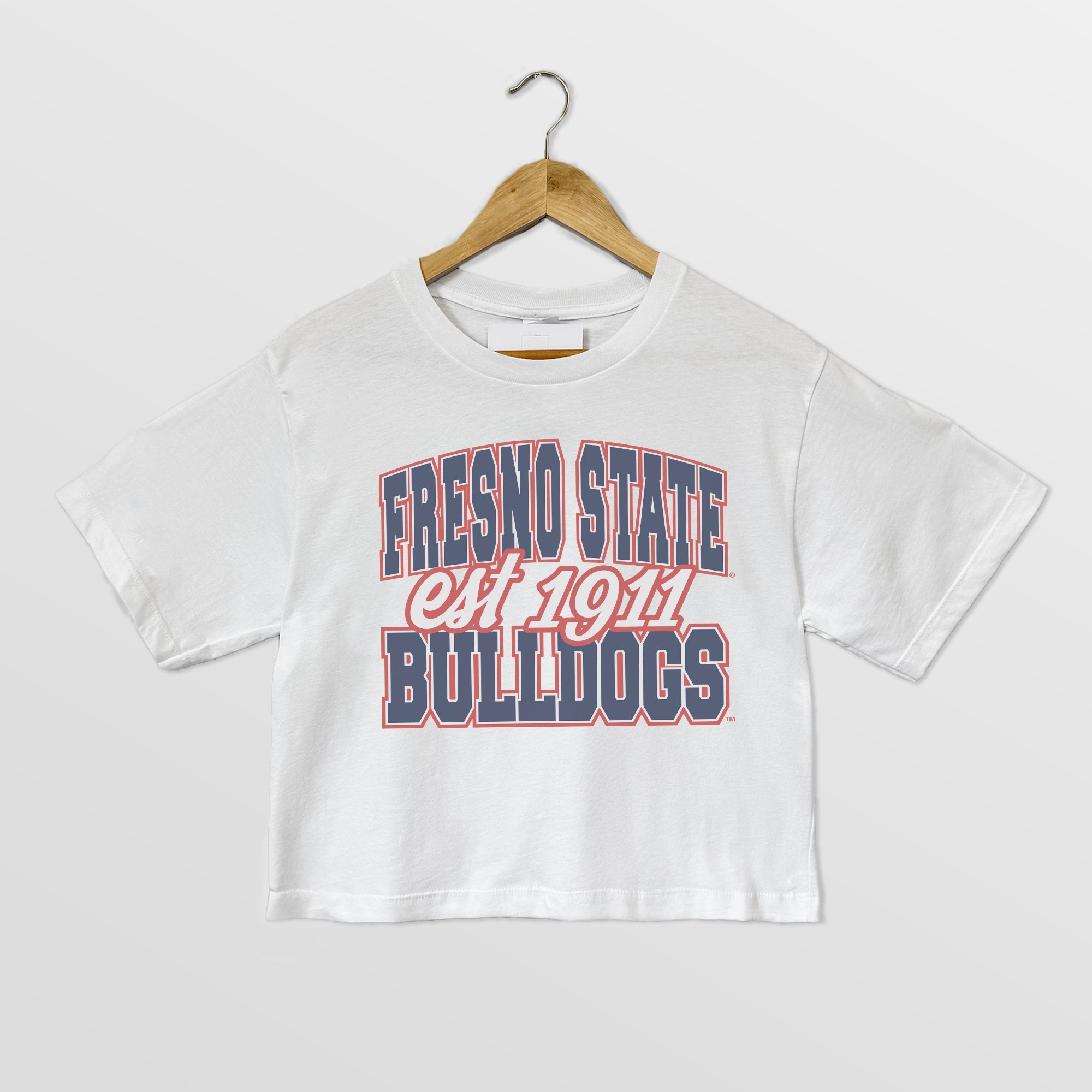 FRESNO STATE BULLDOGS DEEP ROOTS BOXY FIT WOMEN'S CROPPED TEE