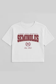 FLORIDA STATE SEMINOLES EASY WIN BOXY FIT CROP TEE