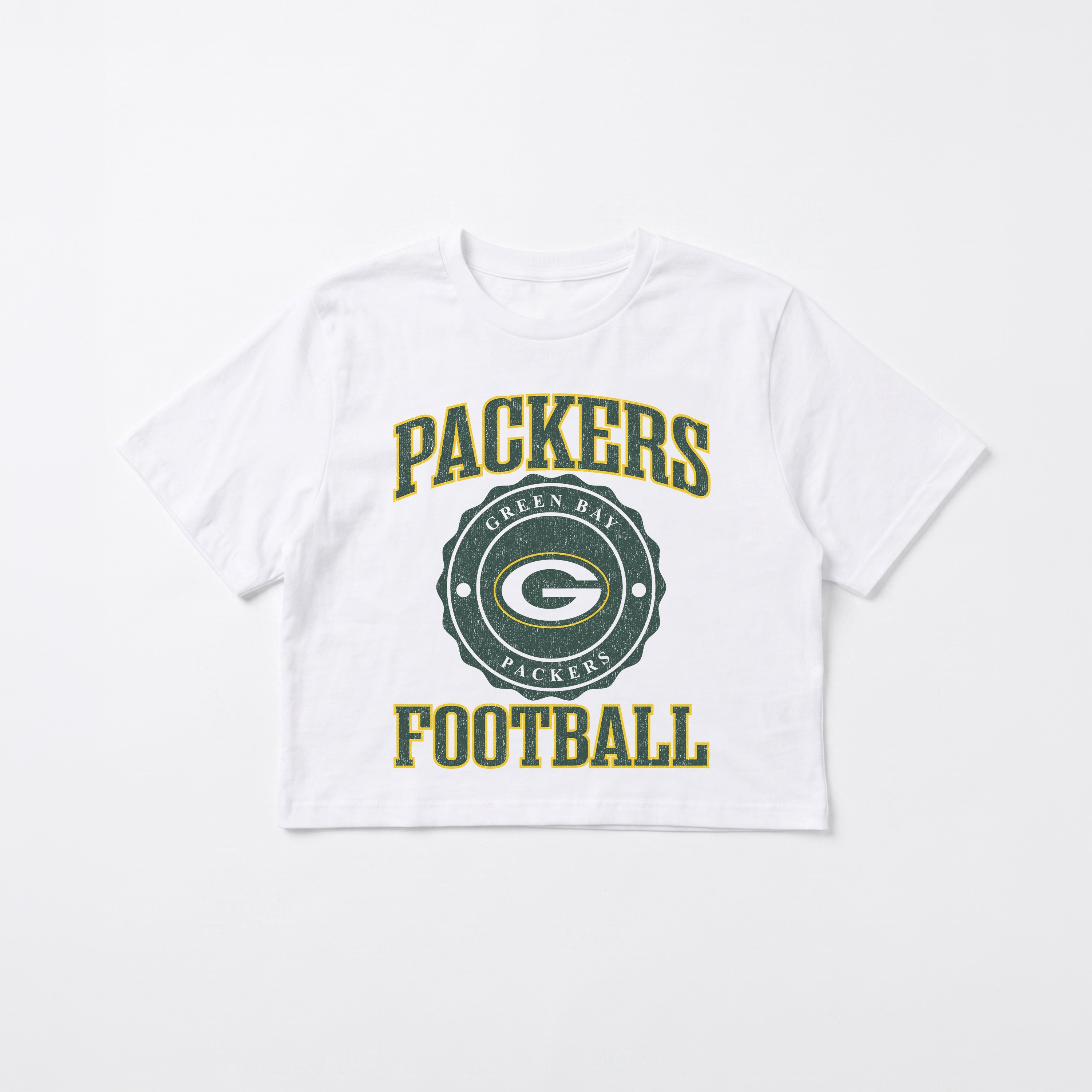 GREEN BAY PACKERS RETRO PLAY BOXY FIT CROPPED TEE