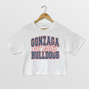 GONZAGA BULLDOGS DEEP ROOTS BOXY FIT WOMEN'S CROPPED TEE