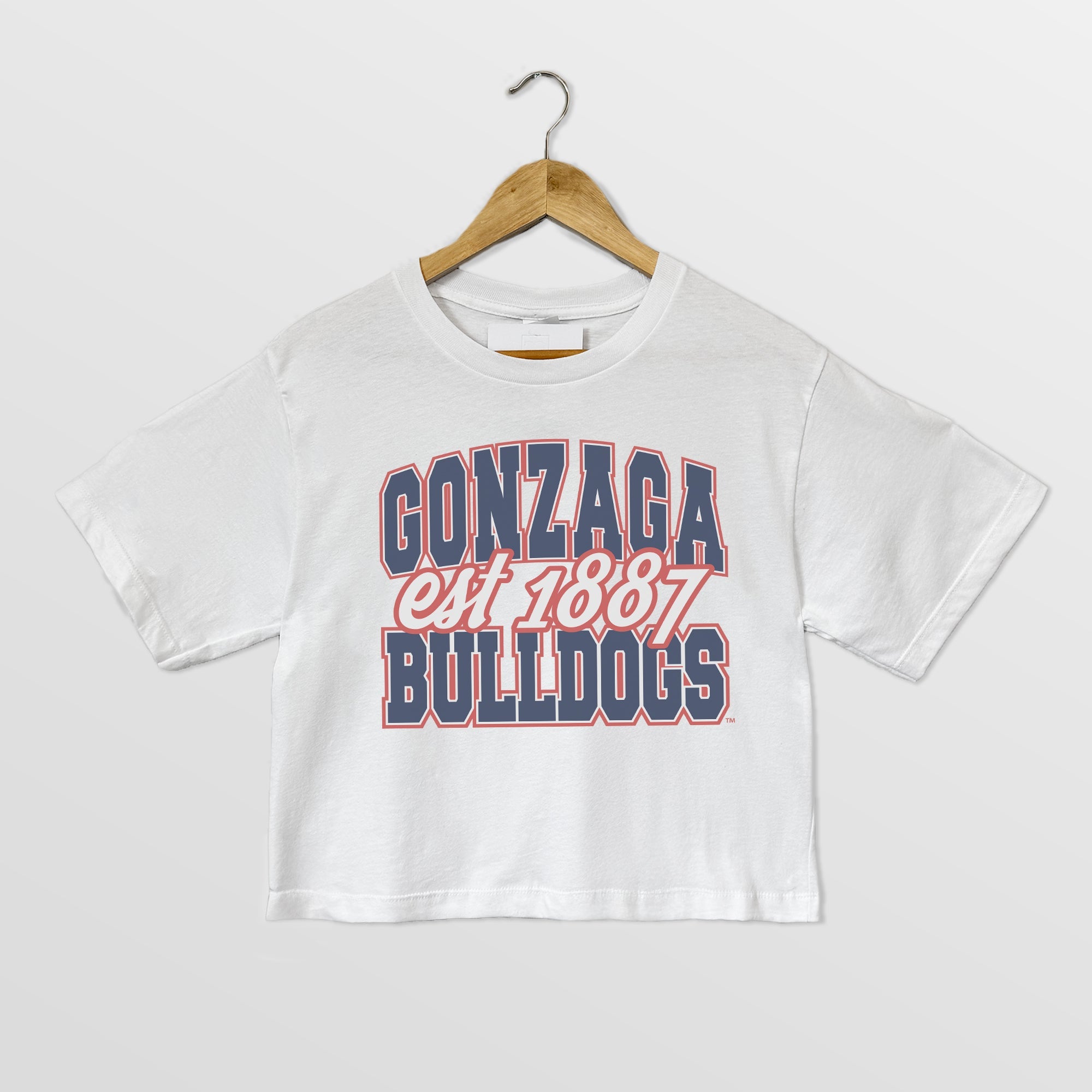 GONZAGA BULLDOGS DEEP ROOTS BOXY FIT WOMEN'S CROPPED TEE