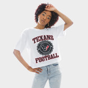 HOUSTON TEXANS RETRO PLAY BOXY FIT CROPPED TEE