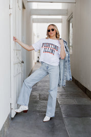 White Illinois Fighting Illini Claim to Fame Boxy-Fit Crop Tee - Styled Look | Gameday Couture - SOHO