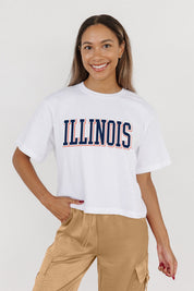 ILLINOIS FIGHTING ILLINI ALL-STAR APPEAL BOXY FIT WOMEN'S CROPPED TEE BY MADI PREWETT TROUTT