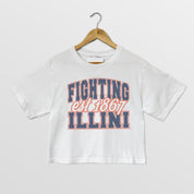 ILLINOIS FIGHTING ILLINI DEEP ROOTS BOXY FIT WOMEN'S CROPPED TEE