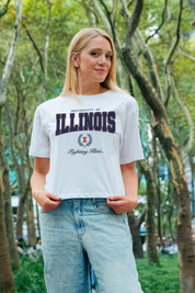 ILLINOIS FIGHTING ILLINI EASY WIN BOXY FIT CROP TEE