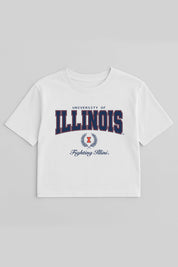 ILLINOIS FIGHTING ILLINI EASY WIN BOXY FIT CROP TEE