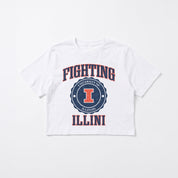 ILLINOIS FIGHTING ILLINI RETRO PLAY BOXY FIT CROPPED TEE