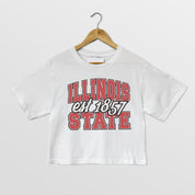 ILLINOIS STATE REDBIRDS DEEP ROOTS BOXY FIT WOMEN'S CROPPED TEE
