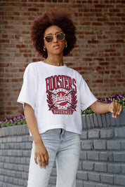 INDIANA HOOSIERS BASES LOADED BOXY FIT WOMEN'S CROP TEE