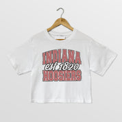INDIANA HOOSIERS DEEP ROOTS BOXY FIT WOMEN'S CROPPED TEE