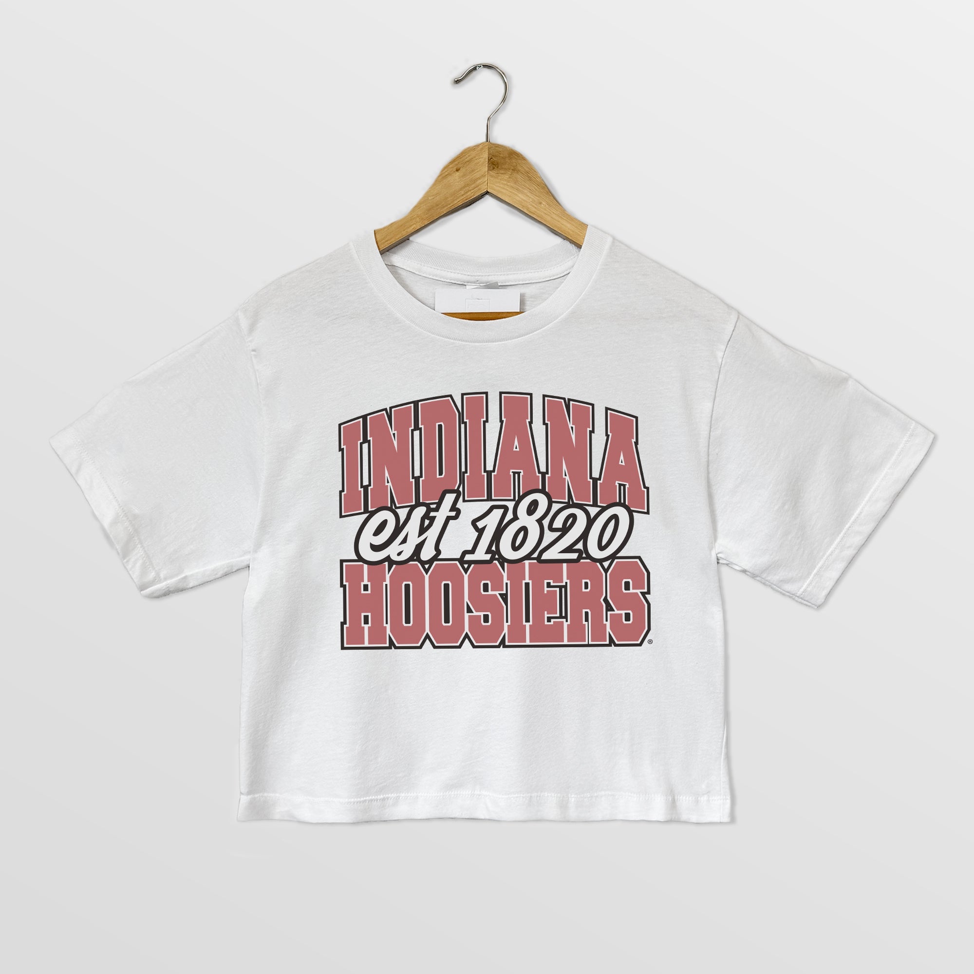 INDIANA HOOSIERS DEEP ROOTS BOXY FIT WOMEN'S CROPPED TEE