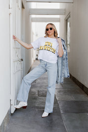 White IOWA HAWKEYES Claim To Fame Boxy-Fit Crop Tee - Styled Look | Gameday Couture - SOHO