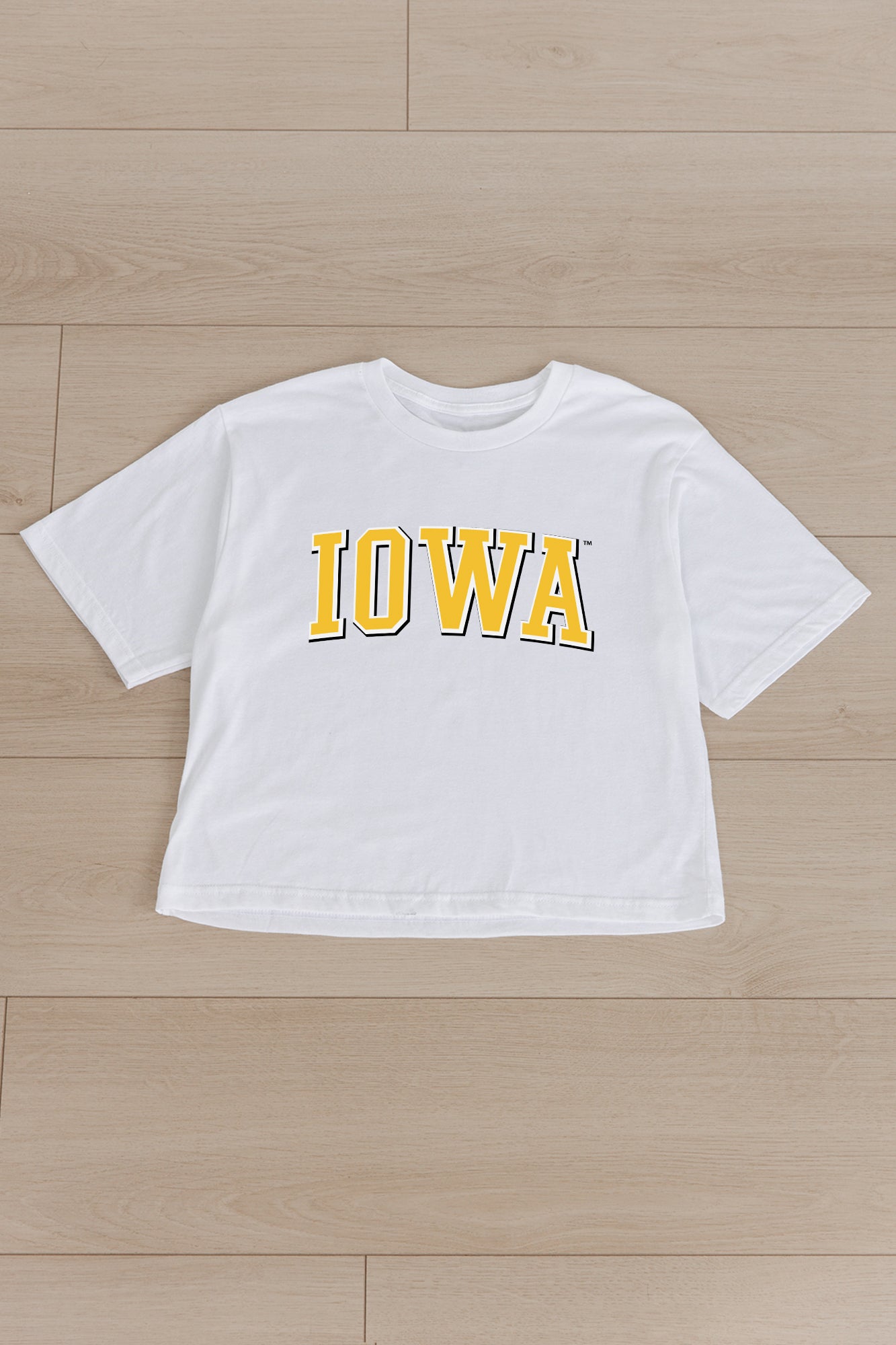 IOWA HAWKEYES ALL-STAR APPEAL BOXY FIT WOMEN'S CROPPED TEE BY MADI PREWETT TROUTT