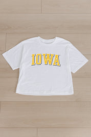 IOWA HAWKEYES ALL-STAR APPEAL BOXY FIT WOMEN'S CROPPED TEE BY MADI PREWETT TROUTT
