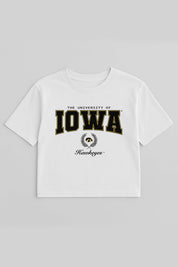 IOWA HAWKEYES EASY WIN BOXY FIT CROP TEE