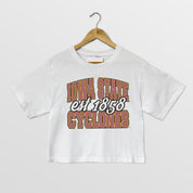 IOWA STATE CYCLONES DEEP ROOTS BOXY FIT WOMEN'S CROPPED TEE