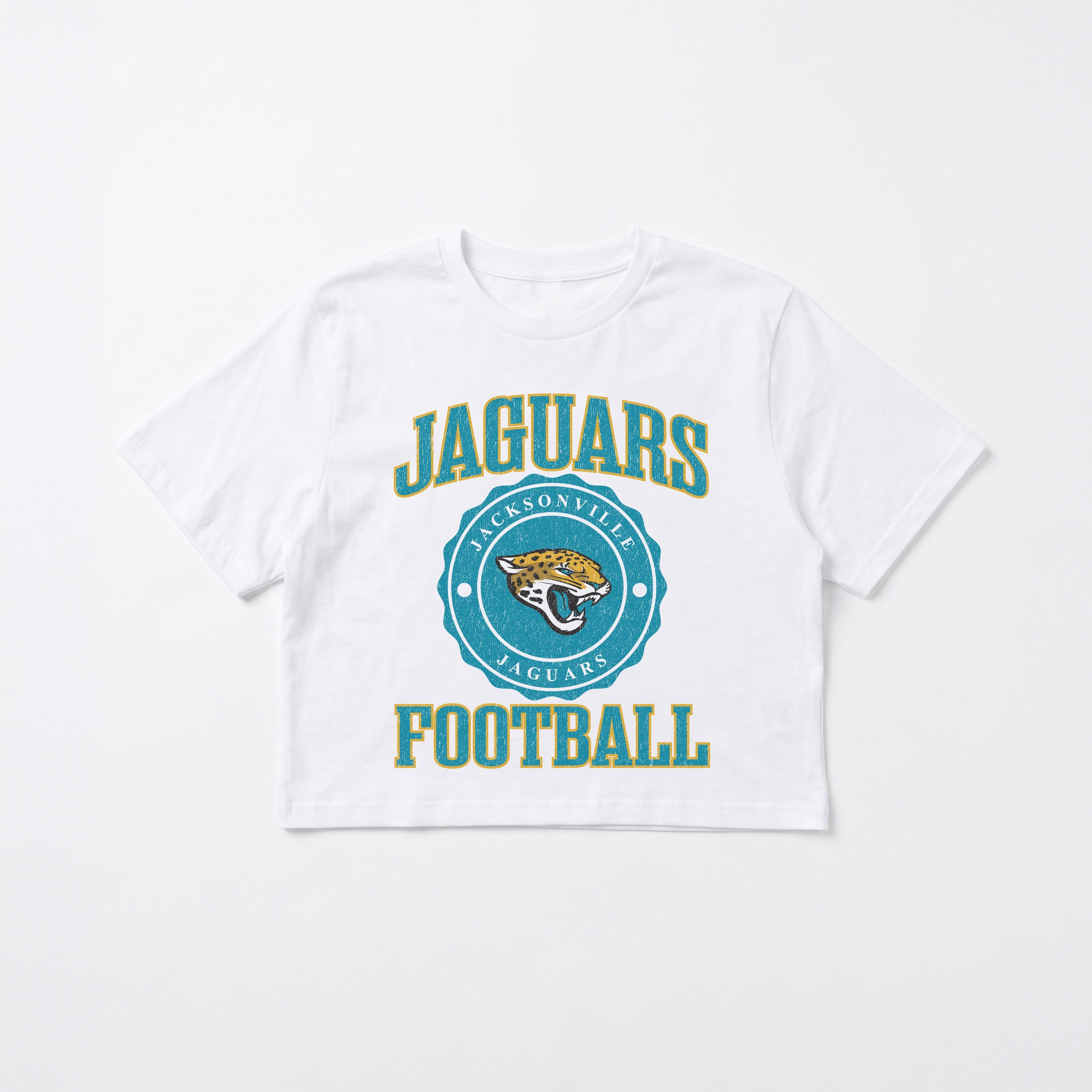 JACKSONVILLE JAGUARS RETRO PLAY BOXY FIT CROPPED TEE